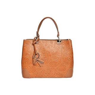 Carla Ferreri Women's Cognac Leather Handbag 