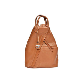 Carla Ferreri Cognac Leather Backpack 