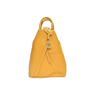 Carla Ferreri Mustard Leather Women's Backpack 