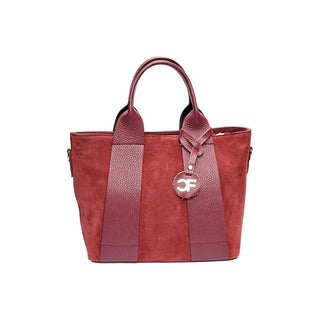 Carla Ferreri Women's Leather Handbag in wine color 