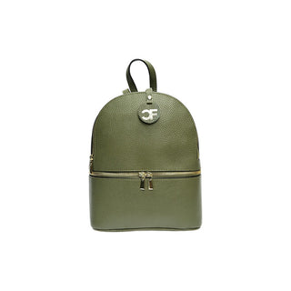 Carla Ferreri Women's Leather Backpack in verde tone 