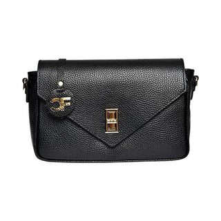 Carla Ferreri Black Leather Shoulder Bag for Women 