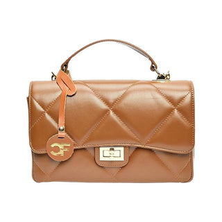 Carla Ferreri Women's Cognac Leather Crossbody Bag 