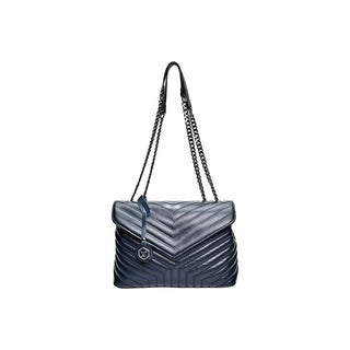 Luisa Vannini Borsa A Mano In Pelle Blu Scuro 2183 — Borsa a mano
