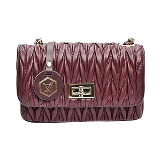 Luisa Vannini Borsa A Tracolla In Pelle Vino 2214 — Borsa a tracolla