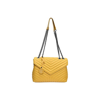 Luisa Vannini Borsa A Mano In Pelle Senape — Borsa a mano
