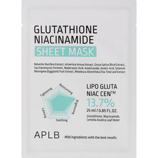 Aplb Glutatione Niacinamide Maschera in Tessuto 25ml — Maschera in tessuto