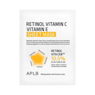 Aplb Retinolo Vitamina C Vitamina E Maschera in Tessuto 25ml — Maschera in tessuto