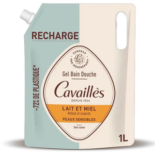 Rogé Cavaillès Latte e Miele Pelli Sensibili Eco-Ricarica 1 L — Gel Bagno e Doccia