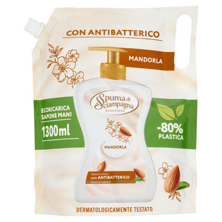 Spuma di sciampagna Sapone Crema Mandorla Ecoricarica 1300 ml — Sapone detergente
