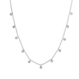 Again jewelry Λαμπερό ασημένιο κολιέ με κυβικό ζιργκόν AJNA0033
