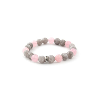 Agato Bracelet avec perles de jade et quartz rose MINK18/17