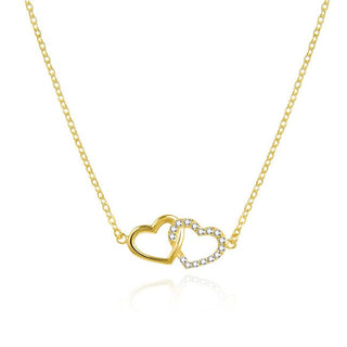 Agato Cute Gold Plated Heart Necklace AGS1499/47-gold