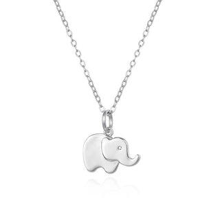 Agato Elephant Silver Necklace for Good Luck AGS1553/40D