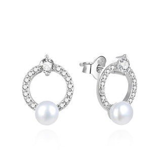 Agato Элегантные серебряные серьги с жемчугом AGUP3494P
