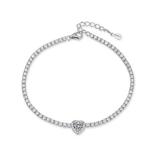 Agato Silver tennisarmband med hjärta AGB773/21