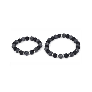 Agato Минеральный браслет для отца и сына MINK58/SET (оникс, лавовый камень)