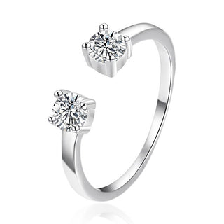 Agato Anello aperto in argento con zirconi AGT-R01W42 circuito 52 mm — Anello