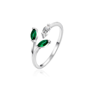 Agato Anello argento aperto con zirconi AGT-R40WGR circuito 62 mm — Anello