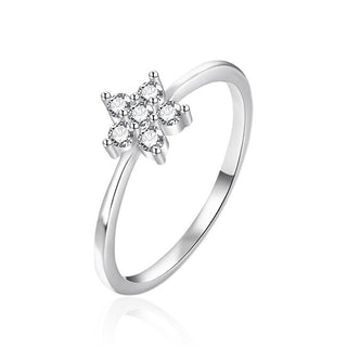 Agato Anello in argento con zirconi Fiore AGT-R38W circuito 54 mm — Anello