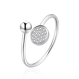 Agato Anello argento aperto con zirconi AGT-R37W circuito 52 mm — Anello