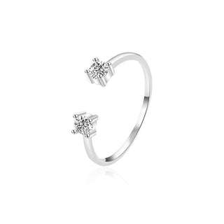 Agato Anello aperto argento zirconi AGT-R20W Circuito 57 mm — Anello