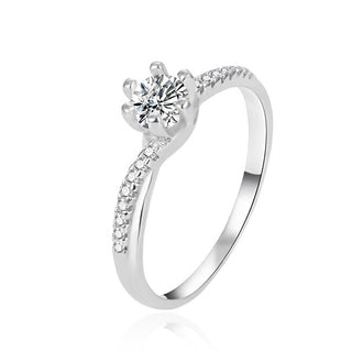 Agato Anello fidanzamento argento zircone AGT-R15W Circuito 52 mm — Anello