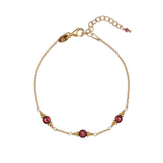 Alisia Gold plating bracelet with garnet beads AL4899-Gold-Garnet