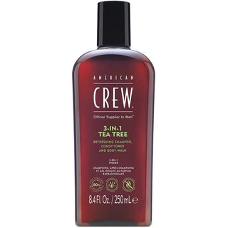 American crew Schampo med Tea Tree 3in1 (schampo, balsam och duschgel) - Volym: 250 ml