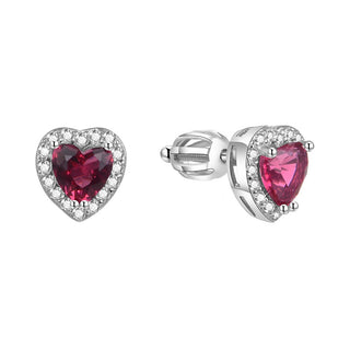 Beneto Boucles d'oreilles cœur pailleté AGUP1488S