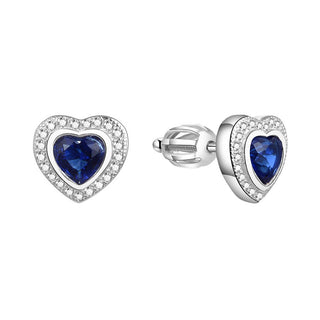 Beneto Boucles d'oreilles cœur pailleté AGUP1499S