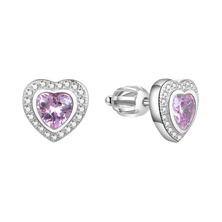 Beneto Boucles d'oreilles cœur pailleté AGUP1500S