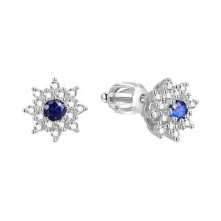 Beneto AGUP1443S Pendientes de flores de plata brillante