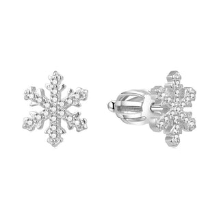 Beneto Boucles d'oreilles flocons de neige en argent AGUP1596S