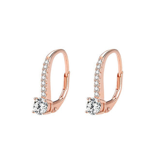 Beneto AGUC1955-ROSE Boucles d'oreilles en argent plaqué or rose et cristal