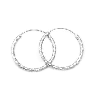 Beneto Superbes boucles d'oreilles rondes en argent AGUC350 - Diamètre : 2 cm