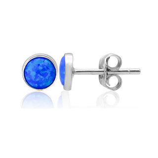 Beneto Boucles d'oreilles en argent avec opales synthétiques AGUP2243