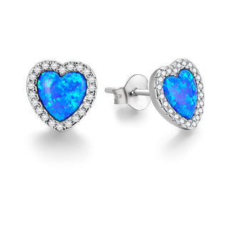 Beneto Серьги Love с синтетическими опалами AGUP2258