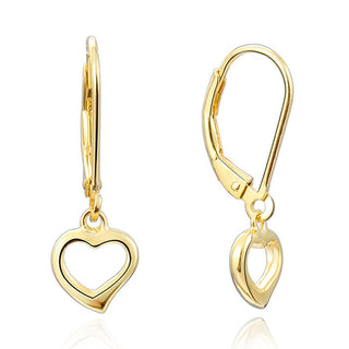 Beneto Boucles d'oreilles cœur en argent plaqué or AGUC1960-GOLD