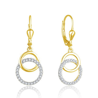 Beneto Boucles d'oreilles élégantes en plaqué or avec zircone AGUC2707-RHG