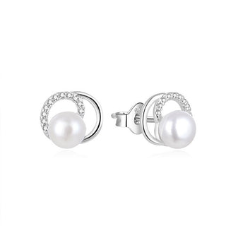 Beneto Boucles d'oreilles élégantes en perles et zircone AGUP1321PL