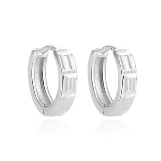Beneto Boucles d'oreilles rondes intemporelles en argent AGUC1413