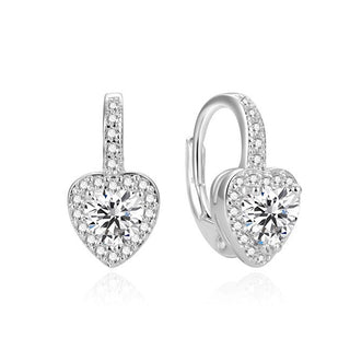 Beneto Boucles d'oreilles romantiques en forme de cœur AGUC1756