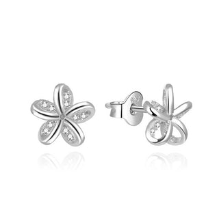 Beneto Boucles d'oreilles délicates en forme de fleur avec zircone AGUP2325L