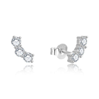 Beneto Продольные серьги из серебра с кристаллами Cry AGUP2703