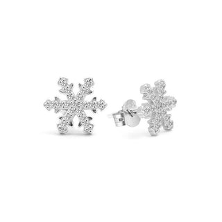 Beneto Boucles d'oreilles fascinantes en argent avec flocons de neige AGUP1596