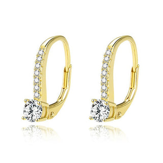 Beneto Boucles d'oreilles délicates plaquées or avec zircones AGUC1955-GOLD
