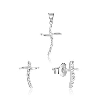 Beneto AGSET254L Set Argintiu (Pendant, Cercei)