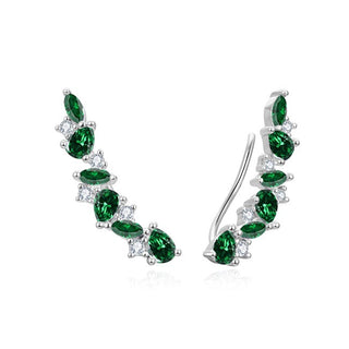 Beneto Deliciosos pendientes largos con circonitas verdes AGUP3299GR