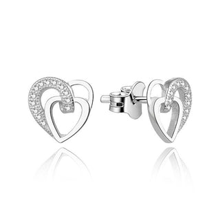 Beneto Boucles d'oreilles cœur en zircone AGUP1527